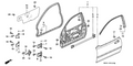 Honda New 1992-1995 Fits Honda Civic Beam, L. FR. Door Skin, Part # 67271-SR0-H01ZZ