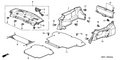 Honda New 2001 Fits Honda Civic Lining, L. Trunk Side *NH85L* (GRAY ELEVEN), Part # 84651-S5P-A10ZA