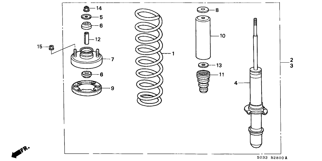 Honda New 1996 Fits Honda Civic Shock Absorber Assembly, Right Front, Part # 51601-S00-A61