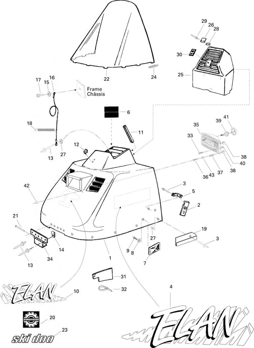 Fits 1996-2005 Ski-Doo Elan 247 / Formula III Models Spring, OEM Part # 517166000