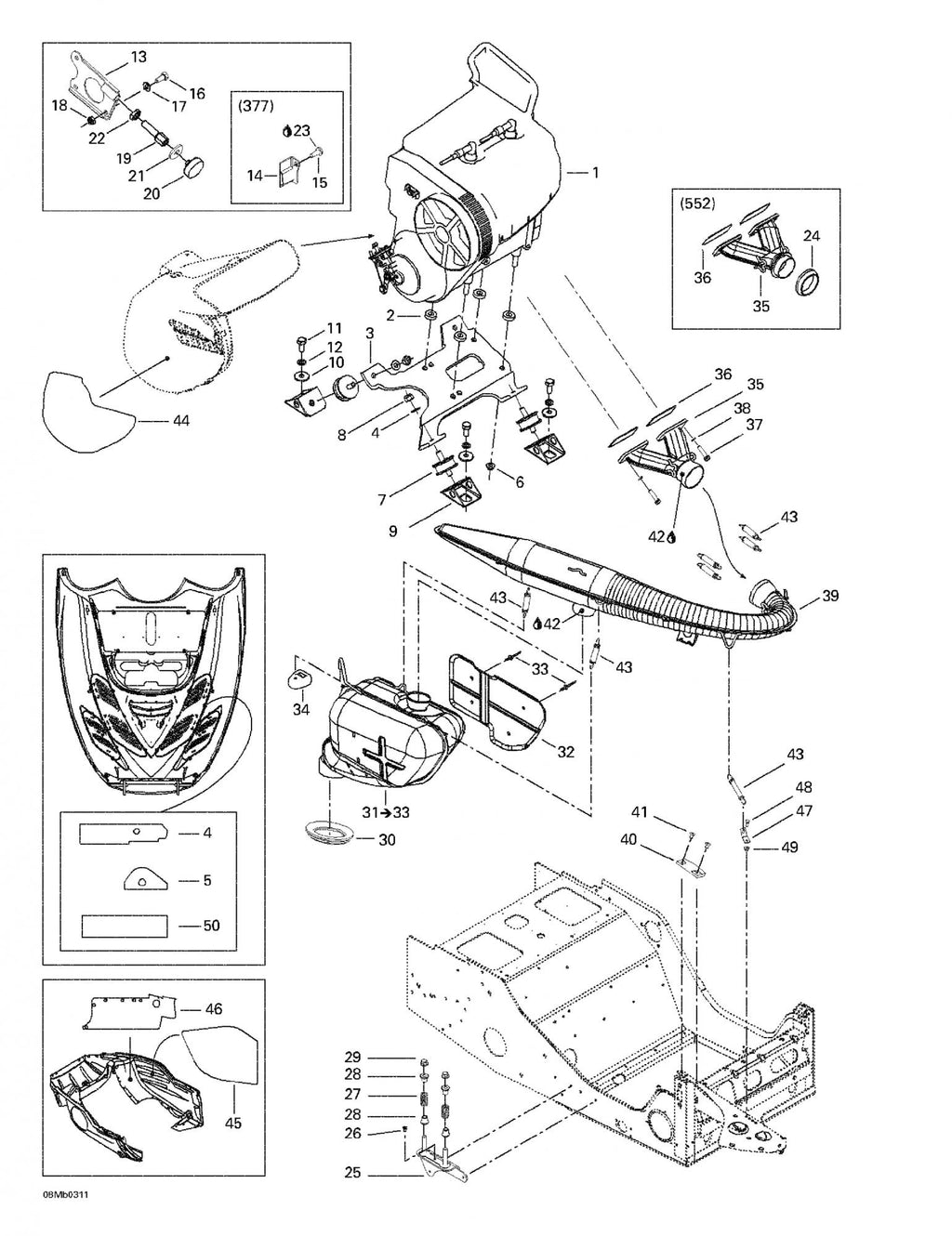 Fits 1999-2005 Ski-Doo Formula Deluxe 500/600/700 / Formula Deluxe 600/700 Models Reflective Sheet, OEM Part # 514053390