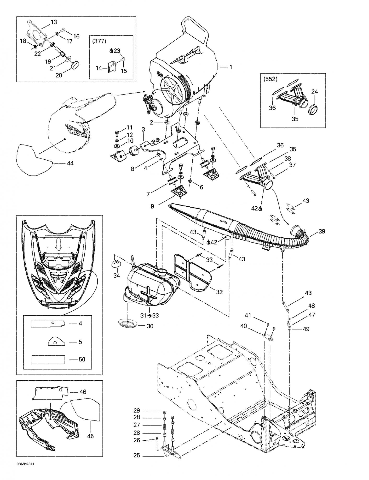 Fits 1999-2005 Ski-Doo Formula Deluxe 500/600/700 / Formula Deluxe 600/700 Models Reflective Sheet, OEM Part # 514053390