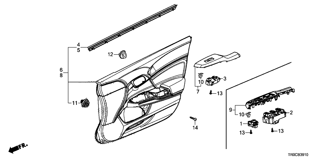 Honda New 2014-2015 Fits Honda Civic Lng, R. FR. (Typet), Part # 83500-TR3-A42ZA