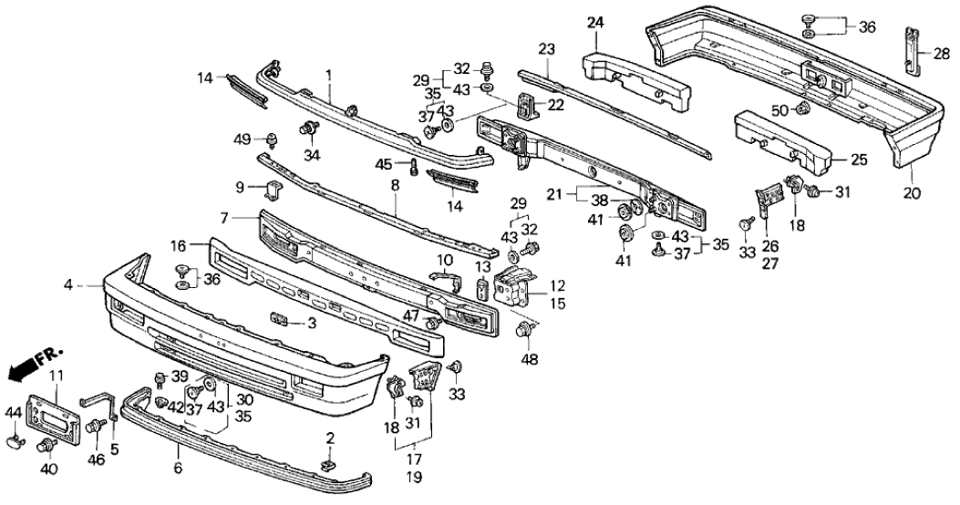 Honda New 1990-1991 Fits Honda Civic Absorber, L. RR. Bumper, Part # 71575-SH0-A00