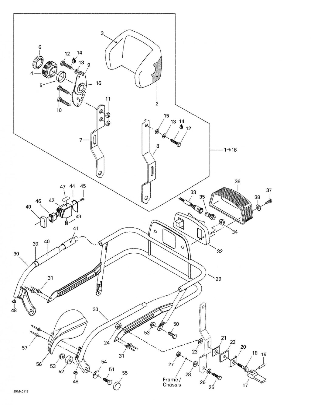Fits 1996-2005 Ski-Doo Grand Touring 500/583 / Grand Touring 500/600/700 Models Strip, OEM Part # 415015500