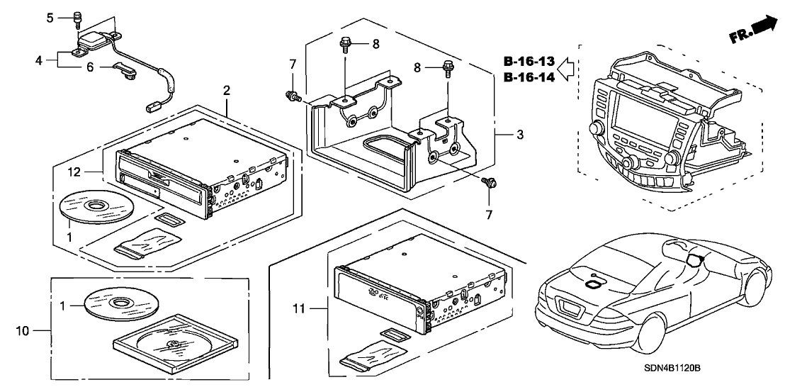 New 2003-2007 Fits Honda Accord Bracket, Navigation ELECTRONIC CONTROLl Unit, Part # 39541-SDA-A40