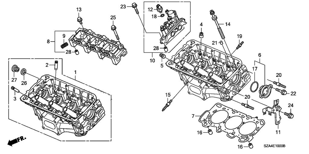 New 2012 Fits Honda Pilot Cylinder Head Assembly, Front, Part # 12100-RN0-305