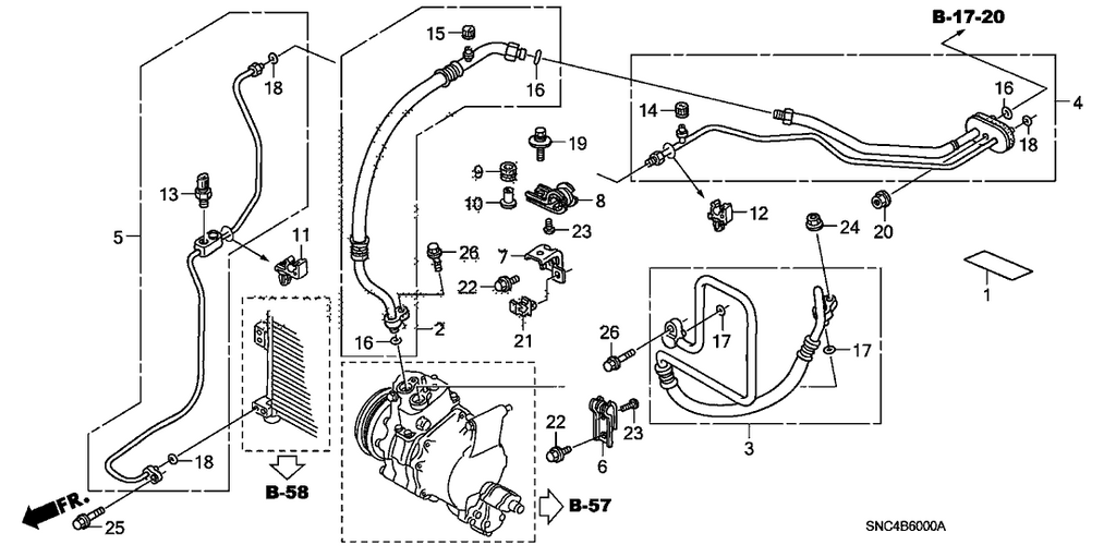 New 2006-2011 Fits Honda Civic Stay, Air Conditioner Pipe, Part # 80361-SNC-A00