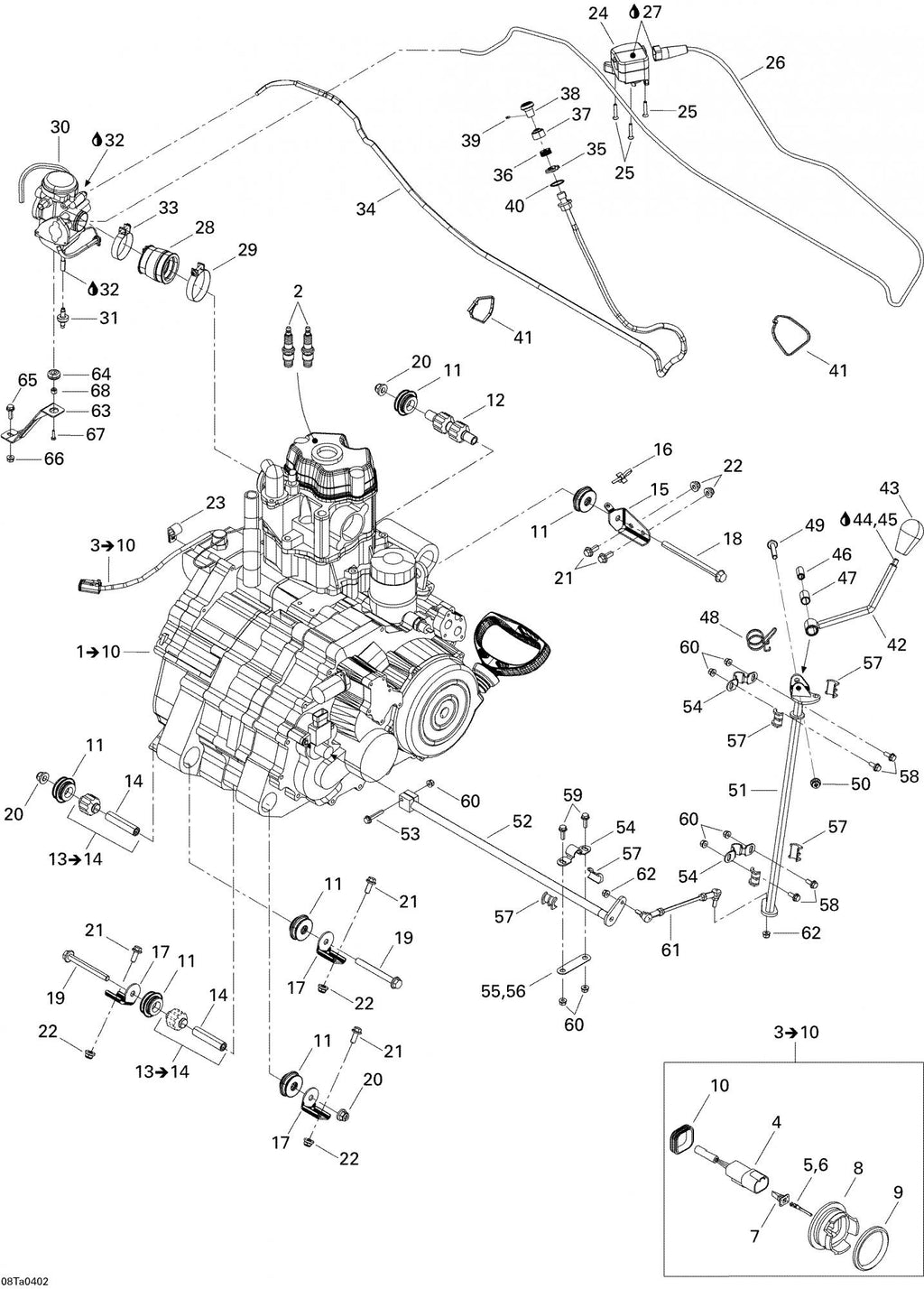 Fits 1999-2005 Can-Am Traxter 5 Speed / Traxter Auto Std & XT Models Hex Flanged Screw M10 X 95, OEM Part # 207609544
