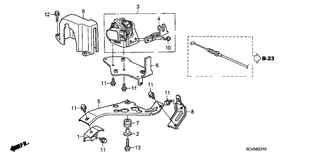 New 2003-2011 Fits Honda Element Bracket B, Actuator, Part # 36636-PZD-A00