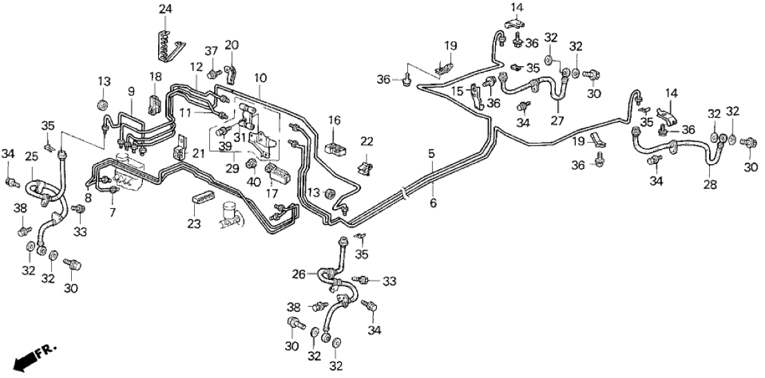 Honda New 1993-1995 Fits Honda Civic Hose, Left Front Brake (Nichirin), Part # 46411-SR0-N03