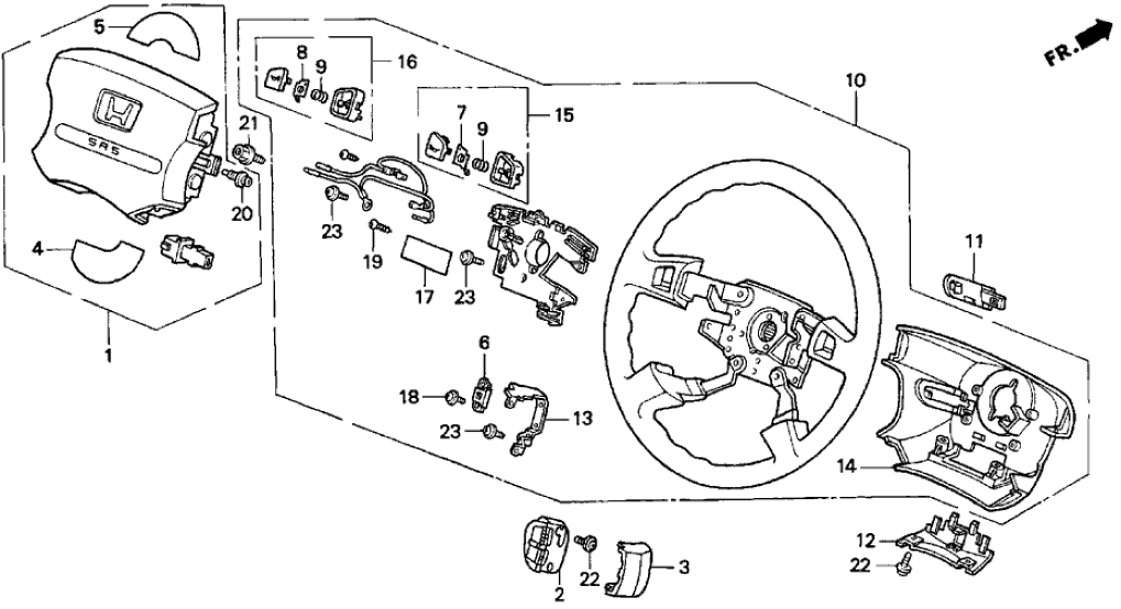 Honda New 1995-1997 Fits Honda Odyssey Button A, R. Horn *YR164L* (MEDIUM TAUPE), Part # 78521-SM5-A82ZF