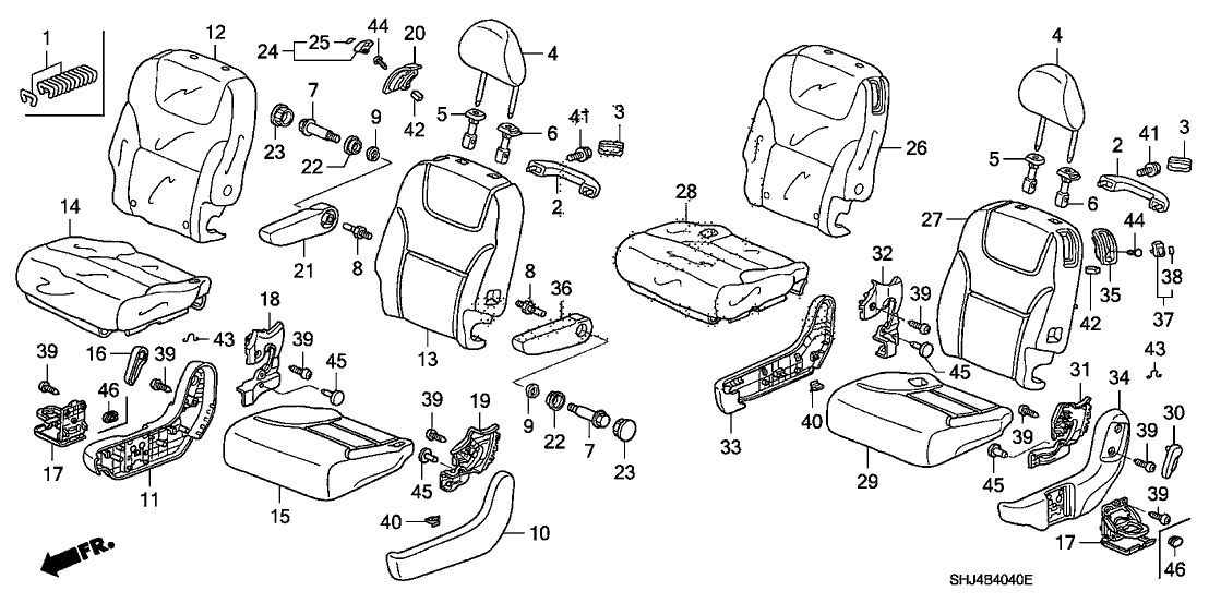Honda New 2005-2010 Fits Honda Odyssey Cover, Driver Side Middle Seat-Back Trim (Olive) (Leather), Part # 81721-SHJ-A41ZA