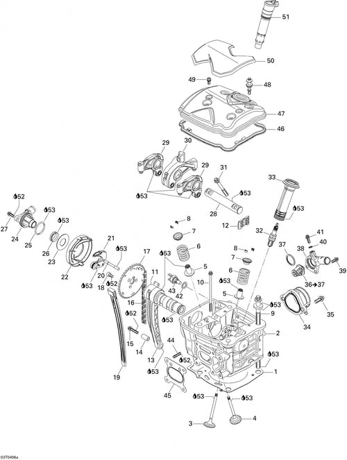Fits 2004-2005 Can-Am Quest MAX / Quest STD Models Cylinder Head Ass'y, OEM Part # 420613477