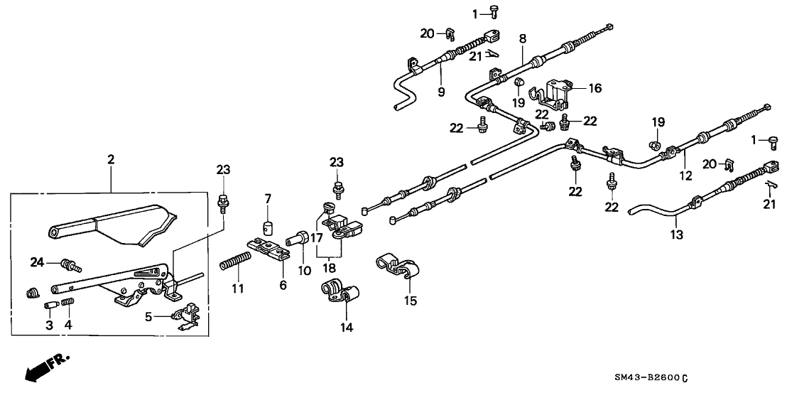 Honda New 1990-1991 Fits Honda Accord Driver Side Parking Brake Wire A, Part # 47560-SM4-A03