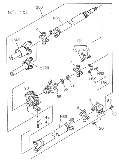 Honda New 1994-1997 Fits Honda Passport Yoke Assembly, Splined Propeller Shaft, Part # 89702-02780