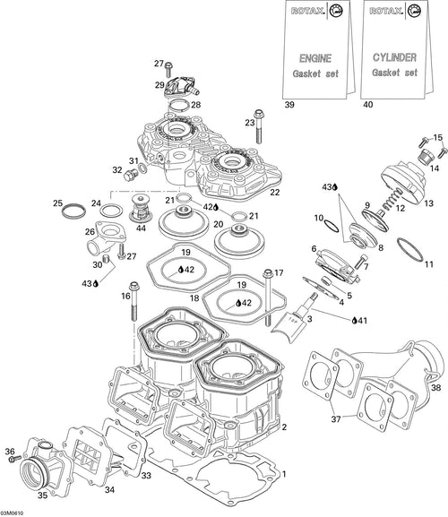 Fits 2006 Ski-Doo MX Z 440 Racing Combustion Chamber, OEM Part # 420923872