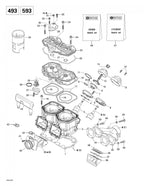 Fits 2000-2003 Ski-Doo Double Gasket 0.5 Mm Grand Touring 500., OEM Part # 420931588