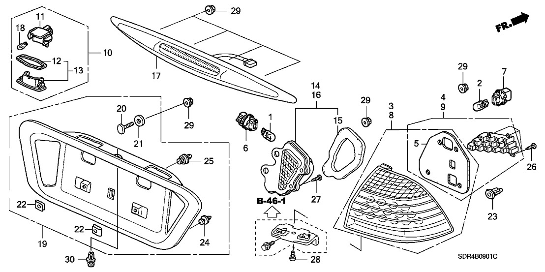 Honda New 2007 Fits Honda Accord Hybrid Garnish Assembly, Rear License (Tango Red Pearl), Part # 74890-SDA-A01ZP
