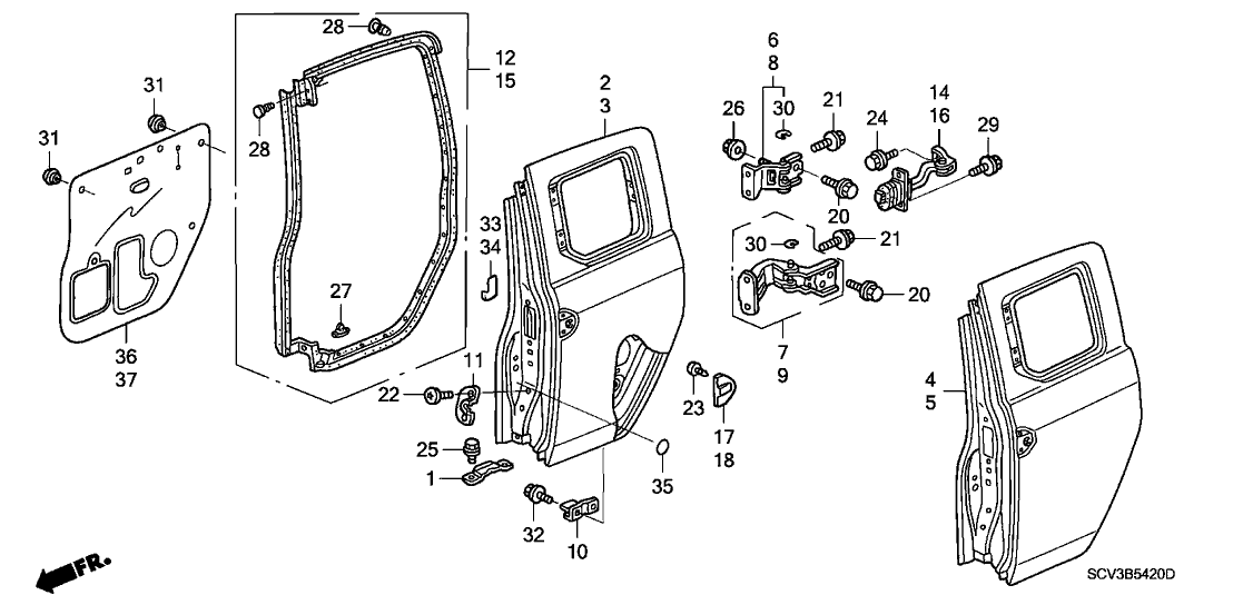 Honda New 2003-2011 Fits Honda Element Skin, L. RR. Access Panel, Part # 67651-SCV-305ZZ