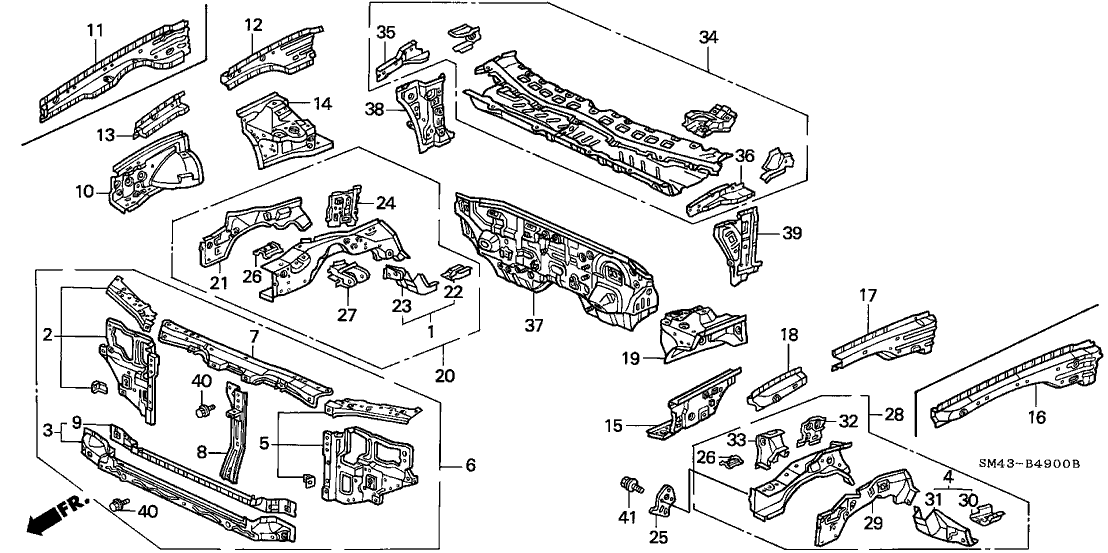 Honda New 1990-1995 Fits Honda Accord Hook, Tie Down, Part # 60821-SM4-A00