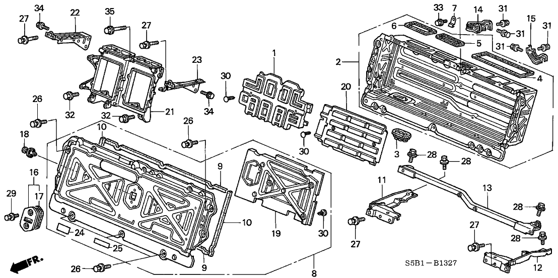 Honda New 2003-2005 Fits Honda Civic Seal, Battery, Part # 1B822-PZA-300