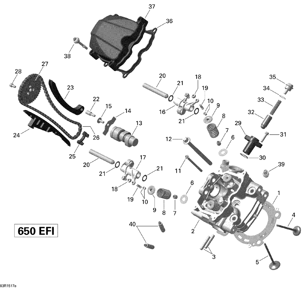 2015 Fits Can-Am Outlander 6X6 650 EFI Cylinder Head Ass'y, OEM Part # 420623940