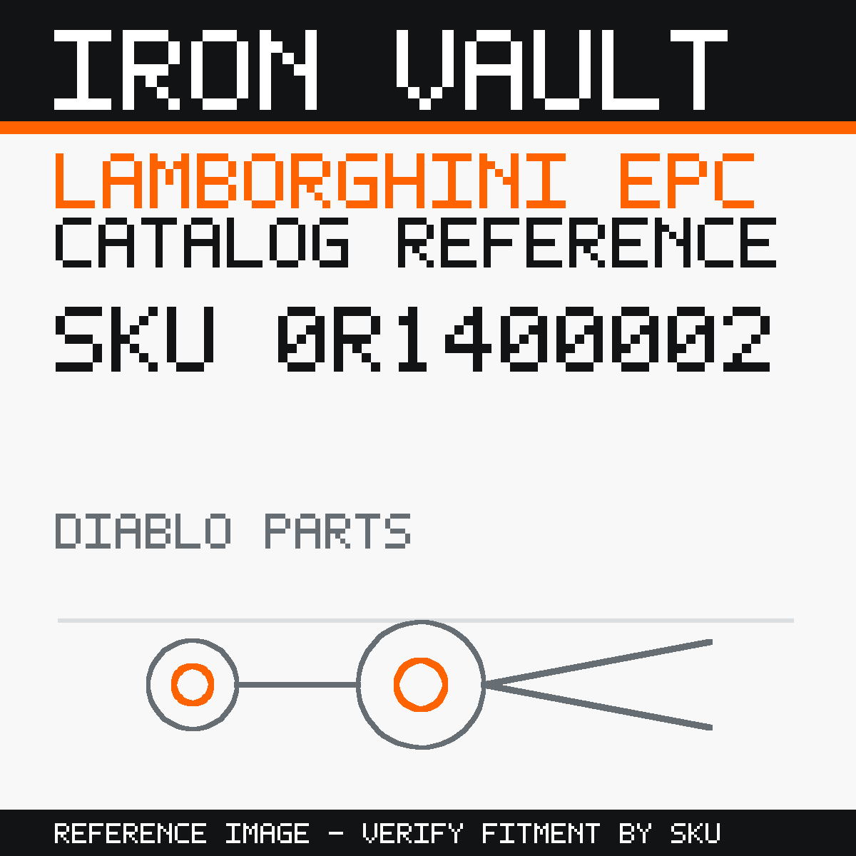 Iron Vault catalog reference catalog-card-v1 — Lamborghini SKU 0R1400002