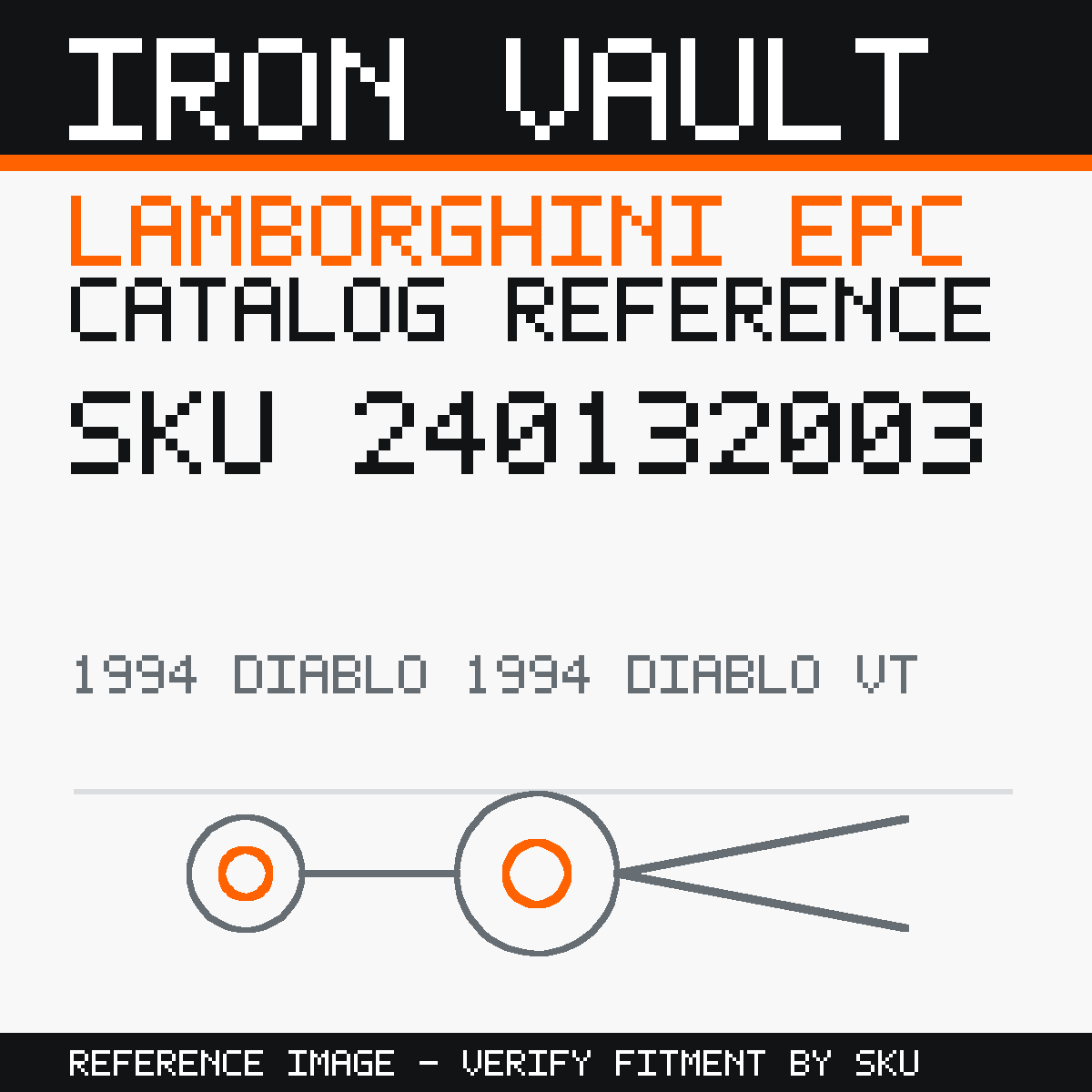 Iron Vault catalog reference catalog-card-v1 — Lamborghini SKU 240132003