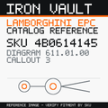 Iron Vault catalog reference catalog-card-v1 — Lamborghini SKU 4B0614145 — EPC 611.01.00 callout 003