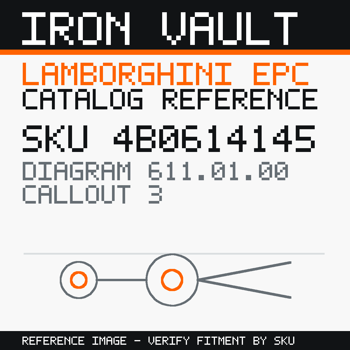 Iron Vault catalog reference catalog-card-v1 — Lamborghini SKU 4B0614145 — EPC 611.01.00 callout 003