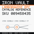 Iron Vault catalog reference catalog-card-v1 — Lamborghini SKU 009458435