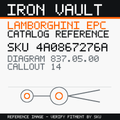 Iron Vault catalog reference catalog-card-v1 — Lamborghini SKU 4A0867276A — EPC 837.05.00 callout 014