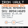Iron Vault catalog reference catalog-card-v1 — Lamborghini SKU 009414609 — EPC 45.04.00 callout 008