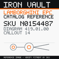 Iron Vault catalog reference catalog-card-v1 — Lamborghini SKU N0154487 — EPC 419.01.00 callout 014