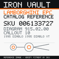 Iron Vault catalog reference catalog-card-v1 — Lamborghini SKU 006133727 — EPC 915.02.00 callout 010