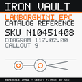 Iron Vault catalog reference catalog-card-v1 — Lamborghini SKU N10451408 — EPC 117.02.00 callout 009