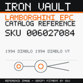 Iron Vault catalog reference catalog-card-v1 — Lamborghini SKU 006027084