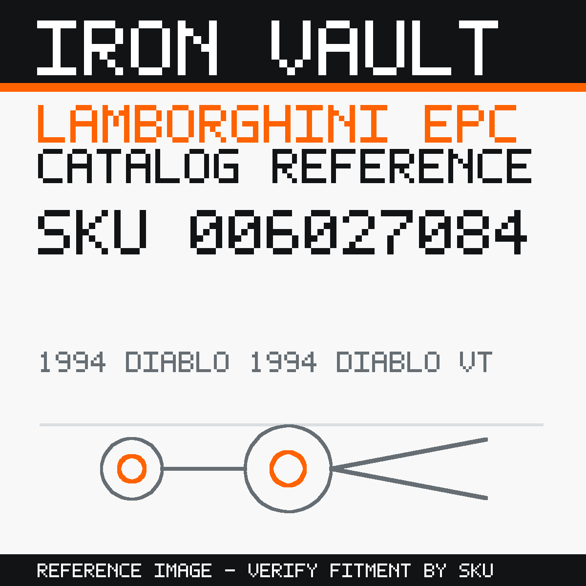 Iron Vault catalog reference catalog-card-v1 — Lamborghini SKU 006027084