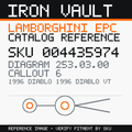 Iron Vault catalog reference catalog-card-v1 — Lamborghini SKU 004435974 — EPC 253.03.00 callout 006