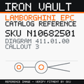 Iron Vault catalog reference catalog-card-v1 — Lamborghini SKU N10682501 — EPC 411.01.00 callout 003