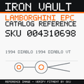 Iron Vault catalog reference catalog-card-v1 — Lamborghini SKU 004310698
