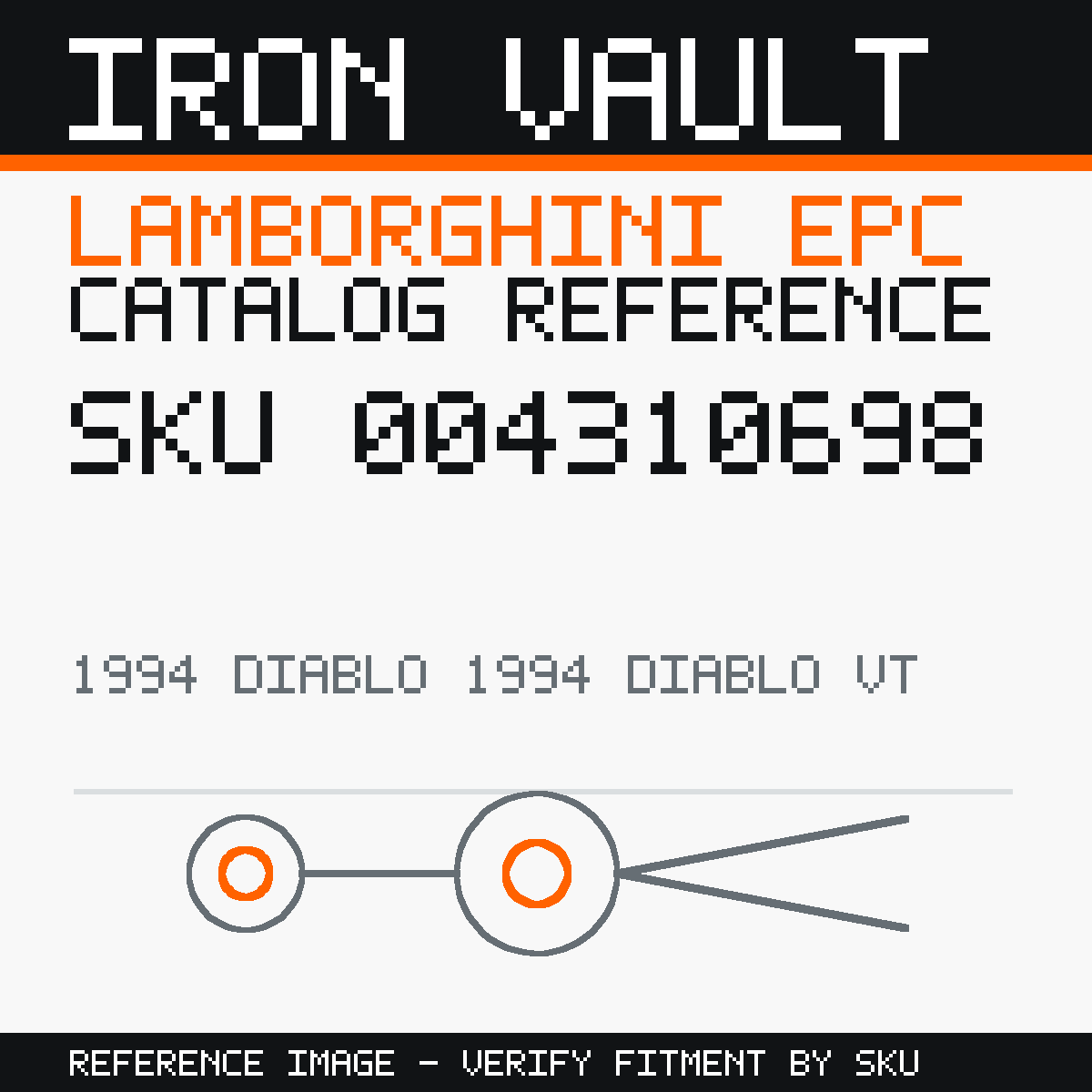Iron Vault catalog reference catalog-card-v1 — Lamborghini SKU 004310698