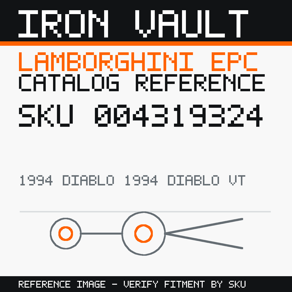 Iron Vault catalog reference catalog-card-v1 — Lamborghini SKU 004319324