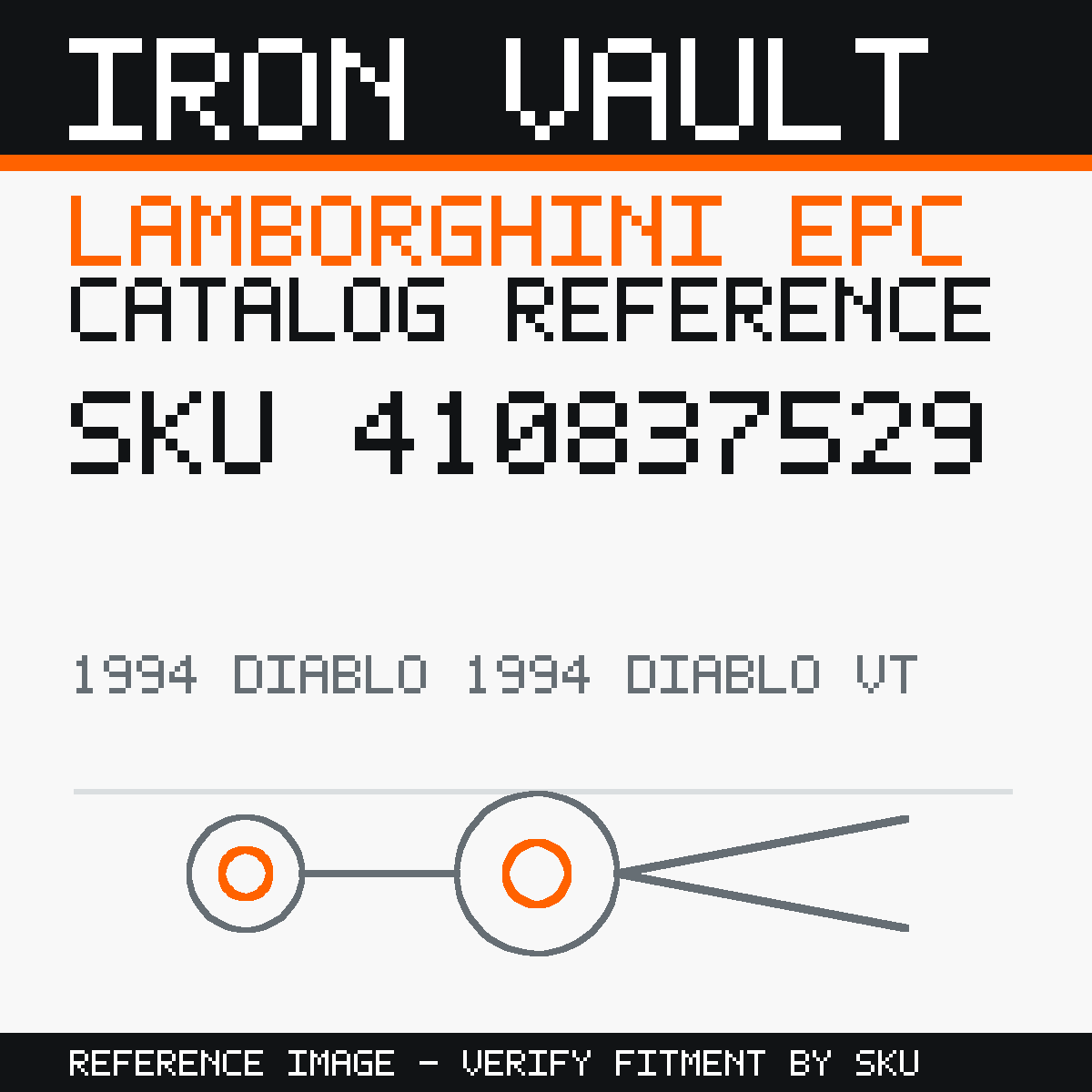 Iron Vault catalog reference catalog-card-v1 — Lamborghini SKU 410837529