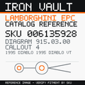 Iron Vault catalog reference catalog-card-v1 — Lamborghini SKU 006135928 — EPC 915.03.00 callout 004