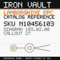 Iron Vault catalog reference catalog-card-v1 — Lamborghini SKU N10456103 — EPC 103.02.00 callout 027