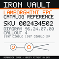 Iron Vault catalog reference catalog-card-v1 — Lamborghini SKU 002434502 — EPC 96.24.07.00 callout 004