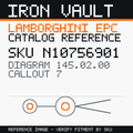 Iron Vault catalog reference catalog-card-v1 — Lamborghini SKU N10756901 — EPC 145.02.00 callout 007