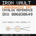 Iron Vault catalog reference catalog-card-v1 — Lamborghini SKU 006030649